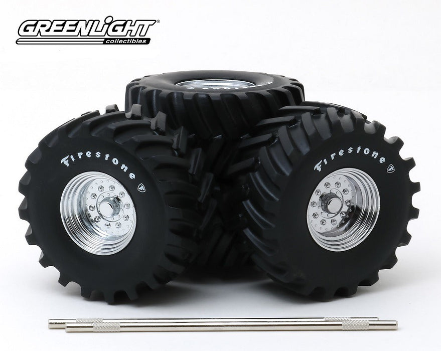 Firestone - 48-Inch Monster Truck Wheel and Tire Set Greenlight  1/18 13546 Passion Diecast 