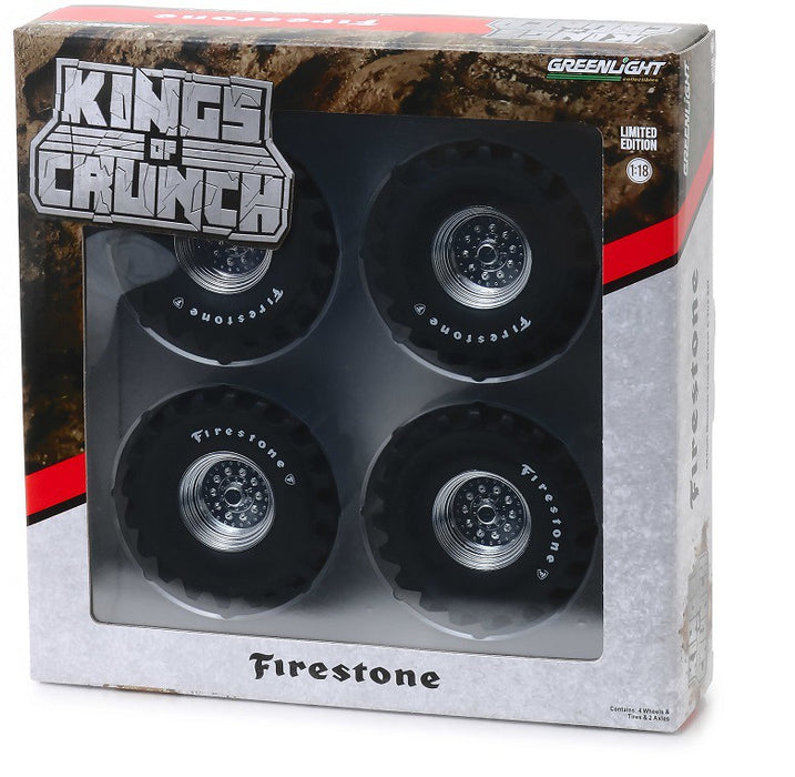 Firestone - 48-Inch Monster Truck Wheel and Tire Set Greenlight  1/18 13546 Passion Diecast 