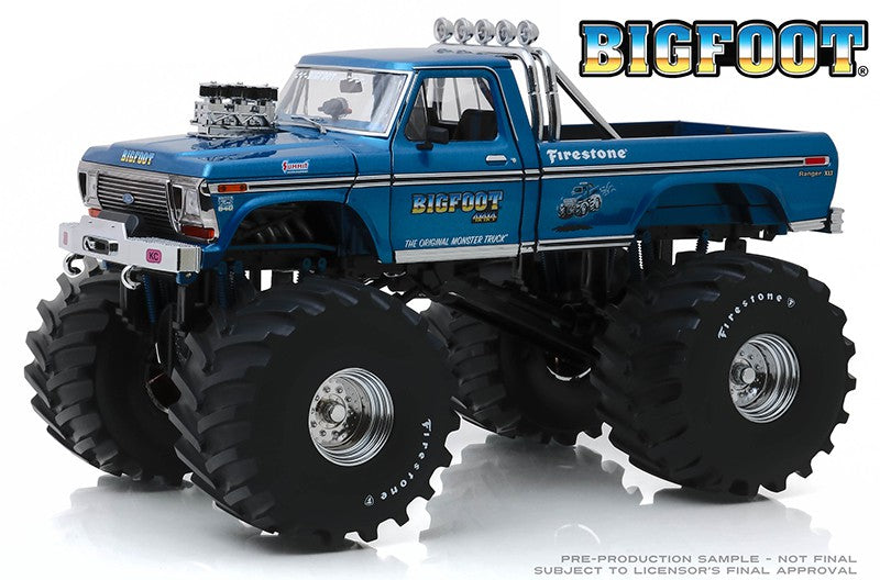 Bigfoot NO1 - Ford F-250 Monster Truck 1974 with 66-Inch Tires Kings of Crunch -1/18   Greenlight 13541 Passion Diecast