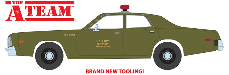 1977 Plymouth Fury -US Army Police -The A-Team -  Greenlight 1/24 , 84102  Passion Diecast 