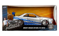  1/24 F&F     BRIAN's  -Nissan Skyline GT-R 34 SILVER 97158 Jada Passion diecast