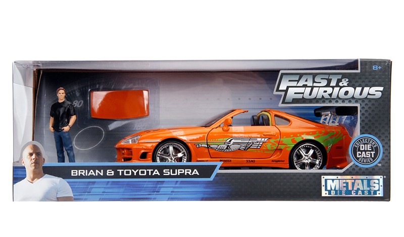 Brian's Toyota Supra with Diecast Brian Figure - Fast and Furious -  Jada 1/24 - 30738 -  Passion Diecast