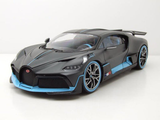 Bugatti DIVO in Charcoal Grey and Blue - 1:18 Bburago 18-11045 DG  -  Passion Diecast 