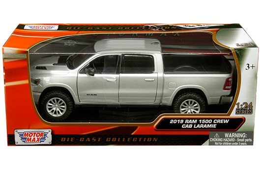 2019  DODGE RAM 1500 CREW CAB LARAMIE PICKUP  SILVER  - MOTORMAX 1/24  - 79357 SIL - Passion Diecast