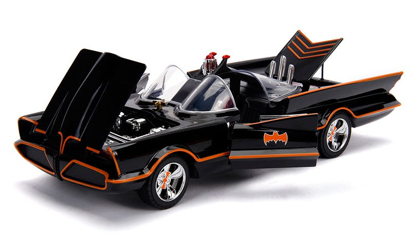 1966 Classic  Batmobile with Lights   Includes  Batman and Robin Figures  -   Jada 1/18-  98625 Passion Diecast