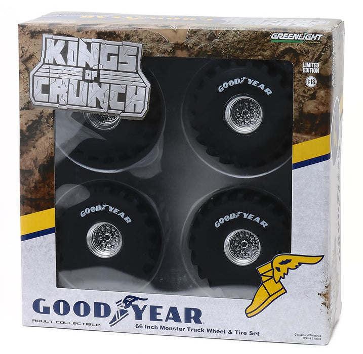 Goodyear - 66-Inch Monster Truck Wheel and Tire Set Greenlight  1/18 13547 - Passion Diecast 