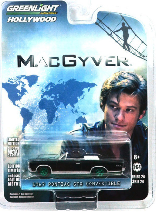 MACGYVER TV SERIES 1967 PONTIAC GTO CONVERTIBLE 1/64 BLACK Green Machine  1/64 - 44840 F