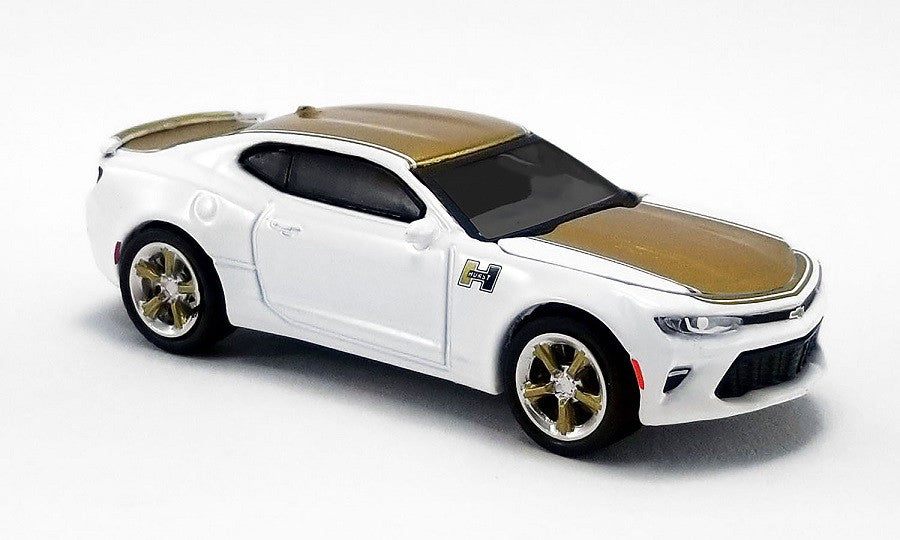 Hurst Performance - 2018 Chevrolet 3500 Dually Pickup with  Camaro SS on Trailer - Acme 1/64 -  51323 - Passion Diecast 