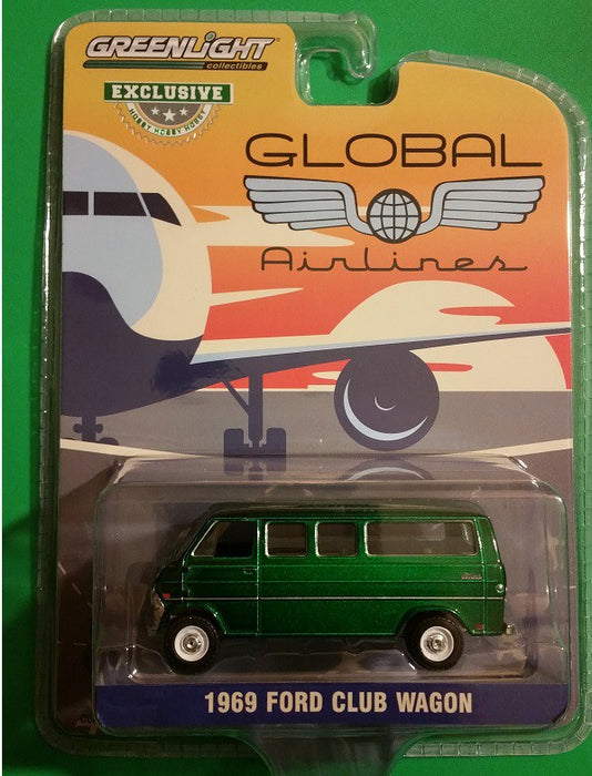 1969 Ford Club Wagon - Global Airlines -  (Hobby Exclusive) 1/64 Greenlight - 30129