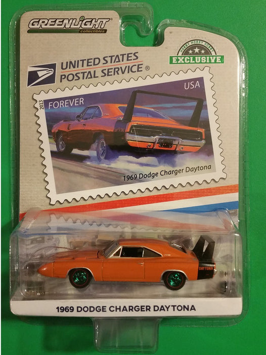 1969 Dodge Charger Daytona -  USPS Commemorative Stamps Series  -   1/64  GREEN MACHINE 30068 GR