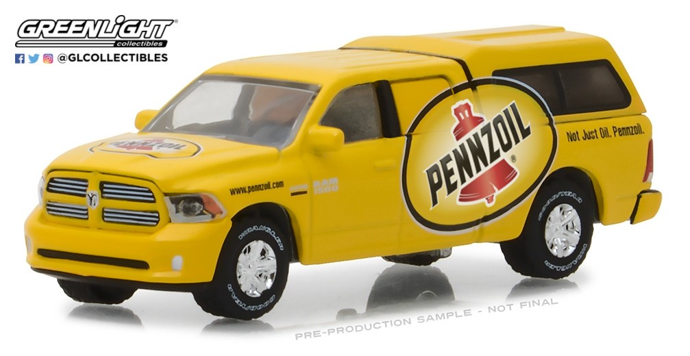 Greenlight  1/64  - Running on Empty 5  2014 Ram 1500 with Camper Shell Pennzoil Not just oil Pennzoil GL-41050F PassionDiecast