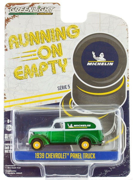 greenlight  1/64  - Running on Empty 5 1939 Chevrolet Panel Truck Michelin GL-41050B Passion Diecast  
