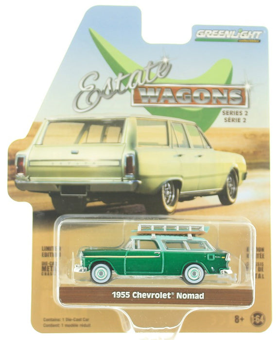1955 Chevrolet Nomad -  with Surfboard Rack - Estate Wagons Series 2  GREEN MACHINE  29930 BGR PASSION DIECAST   