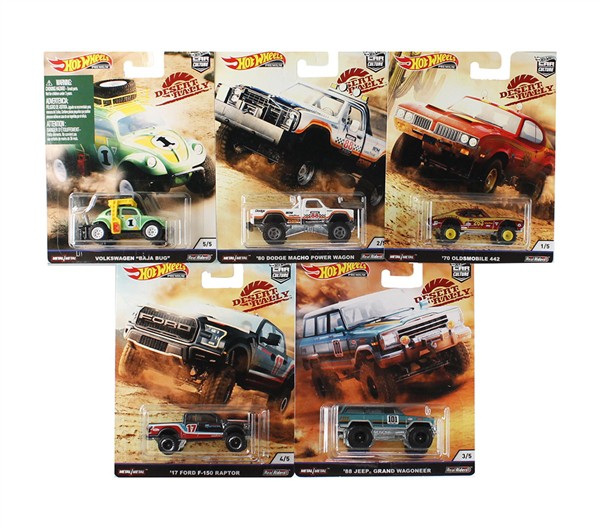 HOT WHEELS 2019 POP CULTURE DESERT RALLY SET Of  5 DIECAST CAR MODEL 1/64  - FPY86-956K - Passion Diecast