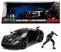 Lykan Hypersport in Black with Black Panther  Figure  -  Jada 1/24 - 99723 - Passion Diecast 