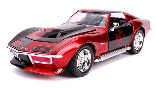 1969 Corvette Stingray with Harley Quinn Figure -  Jada 1/24 - 31196  - Passion Diecast 