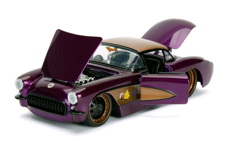 1957 Chevrolet Corvette with Batgirl Figure -  Jada 1/24 - 30457  - Passion Diecast 