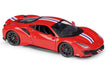 Ferrari 488 Pista with White & Blue Stripe - Bburago 1:24  - 18 26026 RD - Passion Diecast 