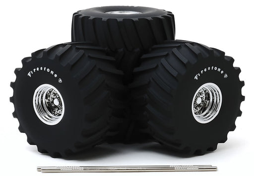 Firestone - 66-Inch Monster Truck Wheel and Tire Set Greenlight  1/18 13558  - Passion Diecast 