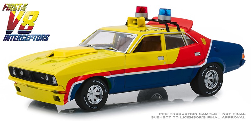 1974 Ford Falcon XB 4-Door Sedan  Yellow - First of the V8 Interceptors - Greelight 1/18 - 13574 - Passion Diecast 