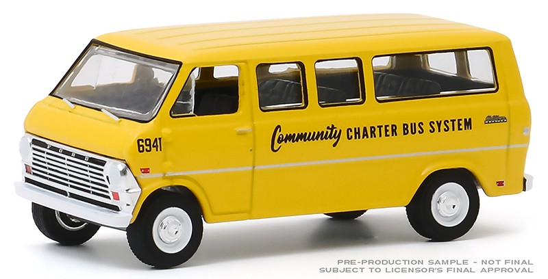 1968 Ford Club Wagon School Bus - Greenlight 1/64 Hobby Exclusive - 30155 -  Passion Diecast 