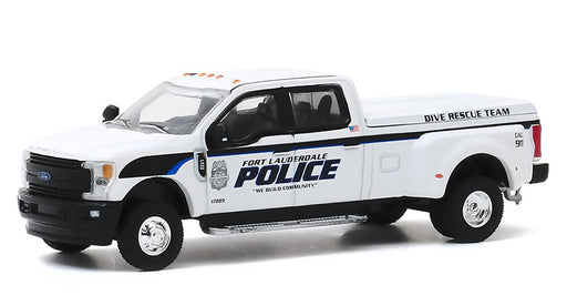 2019 Ford F-350 Fort Lauderdale, Florida Police Department Dive Team - Dually Drivers Series 4 - 1-64  Greenlight  - 46040 F
