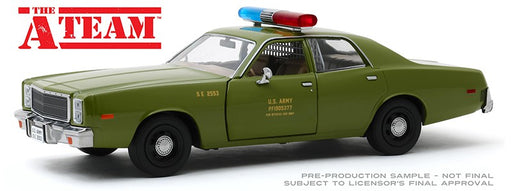 1977 Plymouth Fury -US Army Police -The A-Team -  Greenlight 1/24 , 84102  Passion Diecast 
