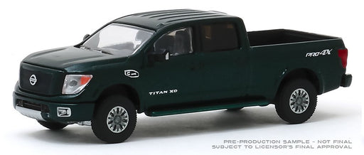2019 Nissan Titan XD Pro-4X in Midnight Pine Metallic - Tokyo Torque - Series 8  - Greenlight 1/64 - 47060 D - Passion Diecast 