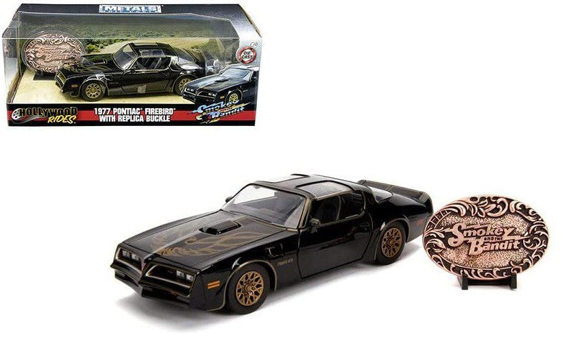 1977 Pontiac Firebird with Replica Belt Buckle - Smokey and the Bandit -  Jada 1/24 - 30998 - Passion Diecast 