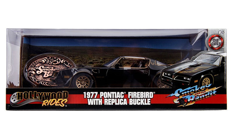 1977 Pontiac Firebird with Replica Belt Buckle - Smokey and the Bandit -  Jada 1/24 - 30998 - Passion Diecast 