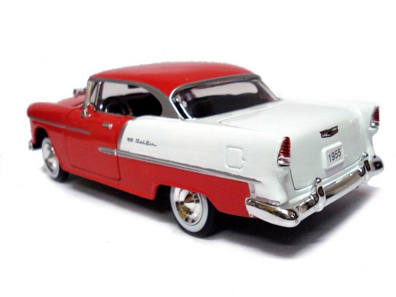 1955 Chevrolet  Bel Air   Red and White - Motormax 1/24 - 73229 RD -  Passion Diecast