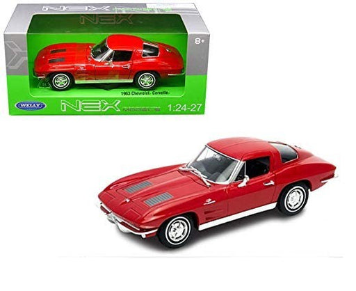 1963 Chevrolet Corvette Red  -  Welly 1/24 - 24073 RD - Passion Diecast 