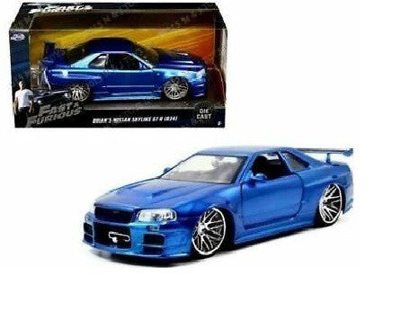1/24 Fast & Furious - Brian's Nissan Skyline GT-R (R34) BLUE 97173 Jada passion diecast