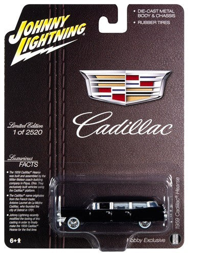 1959 Cadillac Hearse Black - Johnny Lightning -  1:64 -JLSP088  -  Passion Diecast 