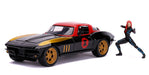 1963 Chevrolet Corvette with Black Widow Figure -  Jada 1/24 - 31749  - Passion Diecast 