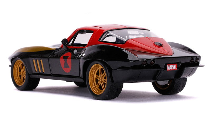 1963 Chevrolet Corvette with Black Widow Figure -  Jada 1/24 - 31749  - Passion Diecast 