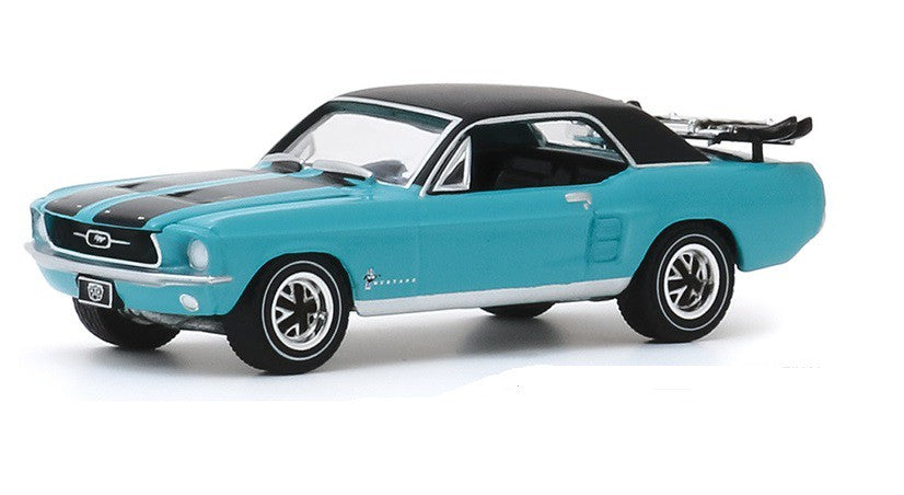 1967 Ford Mustang Coupe "Ski Country Special"  Turquoise - Greenlight 1/64 Hobby Exclusive - 30154  -  Passion Diecast 