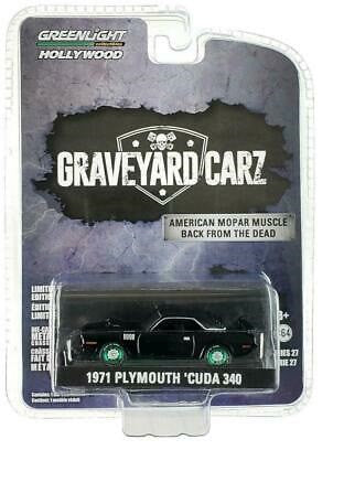 1971 Plymouth Phantasm 'Cuda 340 - Graveyard Carz  - Hollywood Série 27 - 1-64  greenlight  - 44870 F