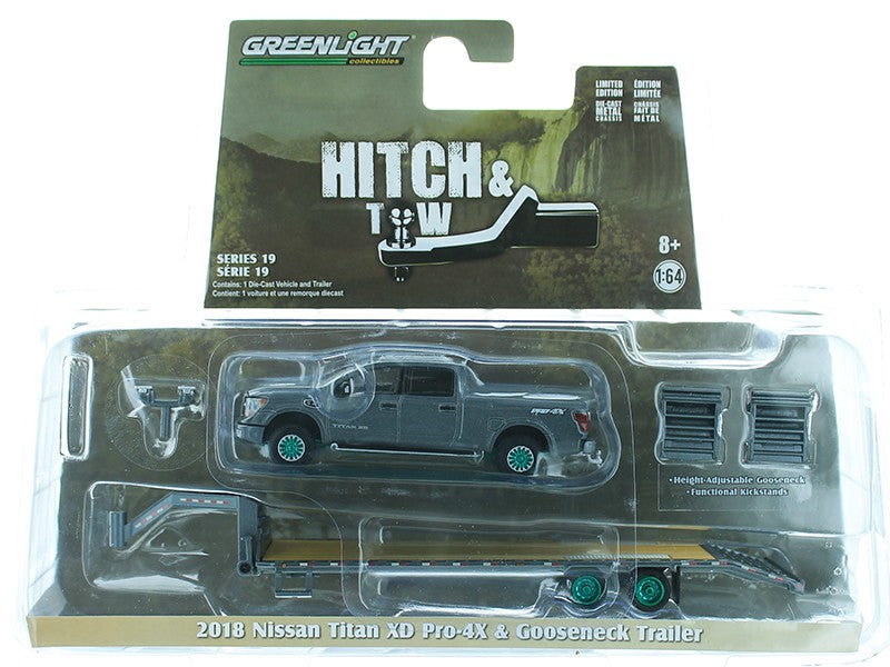 2018 Nissan Titan XD Pro-4X and Gooseneck Trailer, Hitch & Tow 19, 1-64 GREENMACHINE 32190 CGR