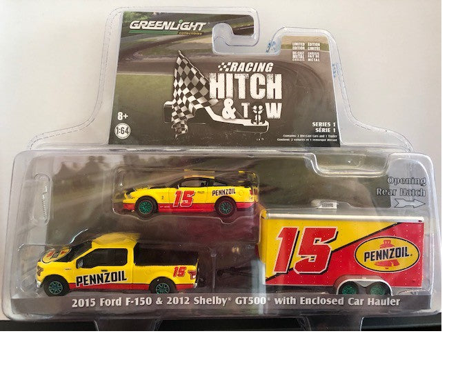 Racing Hitch and Tow 1 - 2015 Ford F-150 ET 2012 Shelby GT500  1-64 GREENMACHINE 31050 CGR