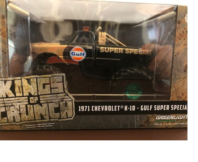 1971 Chevrolet K-10 Monster Truck  Gulf Oil  with 66-Inch Tires  GREENMACHINE 1-43 88013 GR