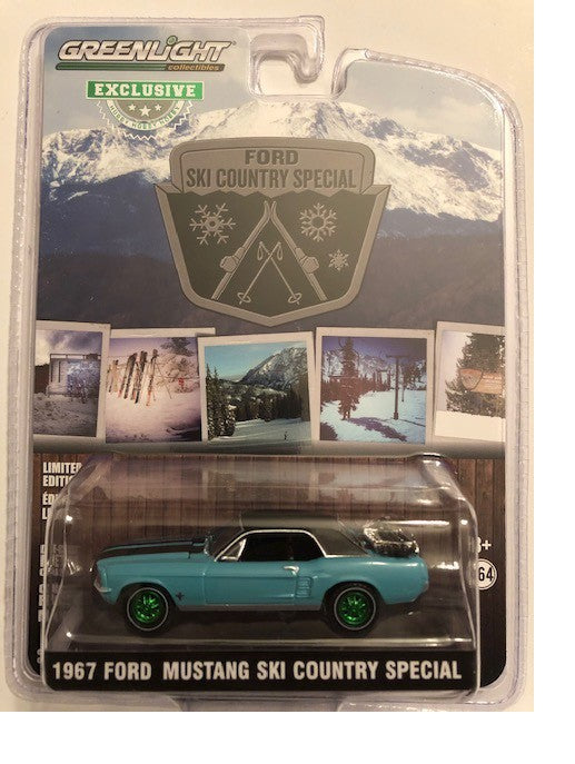 1967 Ford Mustang Coupe "Ski Country Special"  Turquoise - GREENMACHINE 1-64 Hobby Exclusive - 30154GR