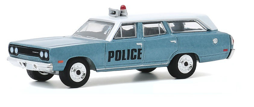 1970 Plymouth Belvedere Emergency Wagon Police Pursuit  - Estate Wagons Series 5 - 1/64  Greenlight - 29990 C - Passion Diecast 