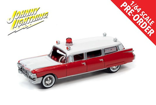 1959 Cadillac Ambulance  Red - Johnny Lightning -  1:64 - JLSP098