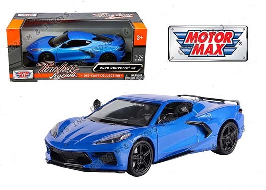 2020 Chevrolet Corvette C8 Stingray  Blue- Motormax 1/24 - 79360 BL- Passion Diecast 
