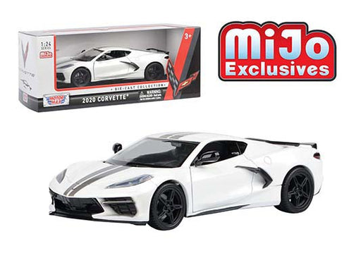 2020 Chevrolet Corvette C8 Stingray White  MiJo Exclusives  - Motormax 1/24 - 79360 WH - Passion Diecast 