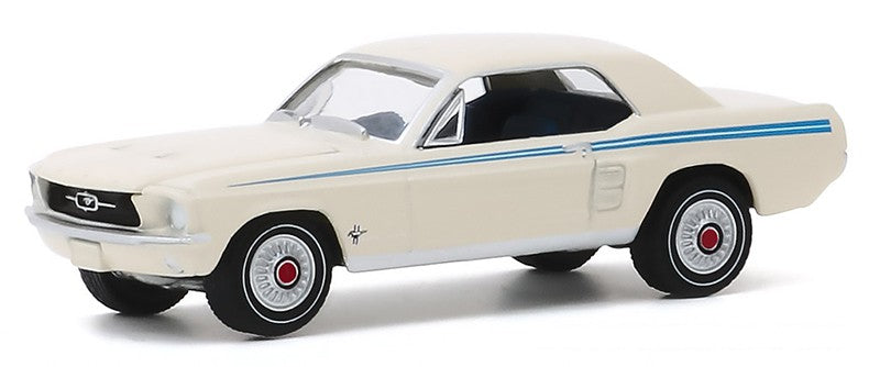 1967 Ford Mustang Coupe Indy Pacesetter Special in Wimbledon White / Scotchlite Stripes- GL 1/64 Hobby Exclusif - 30161