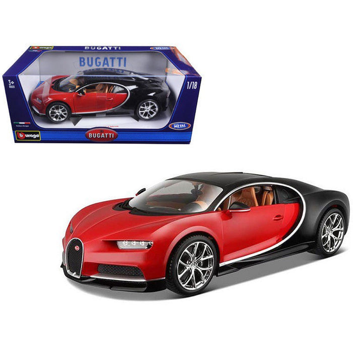 Bugatti Chiron - Red & Black 1:18 Bburago 18-11040 RD  - Passion Diecast 