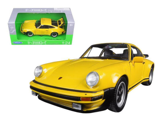 1974 Porsche 911 Turbo 3.0 Yellow - Welly 1/24 - 24043 YL  - Passion Diecast 