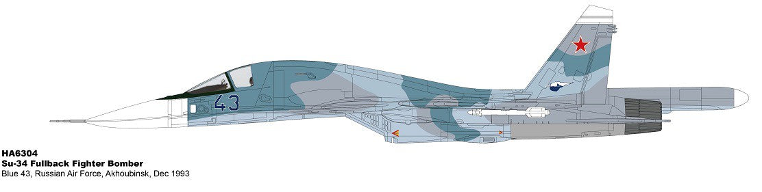 Sukhoi Su-34 Fullback - Russian Air Force, Blue 43, Akhoubinsk AB, Russia, December 1993 -  Hobby Master 1/72 - HA6304 -  Passio